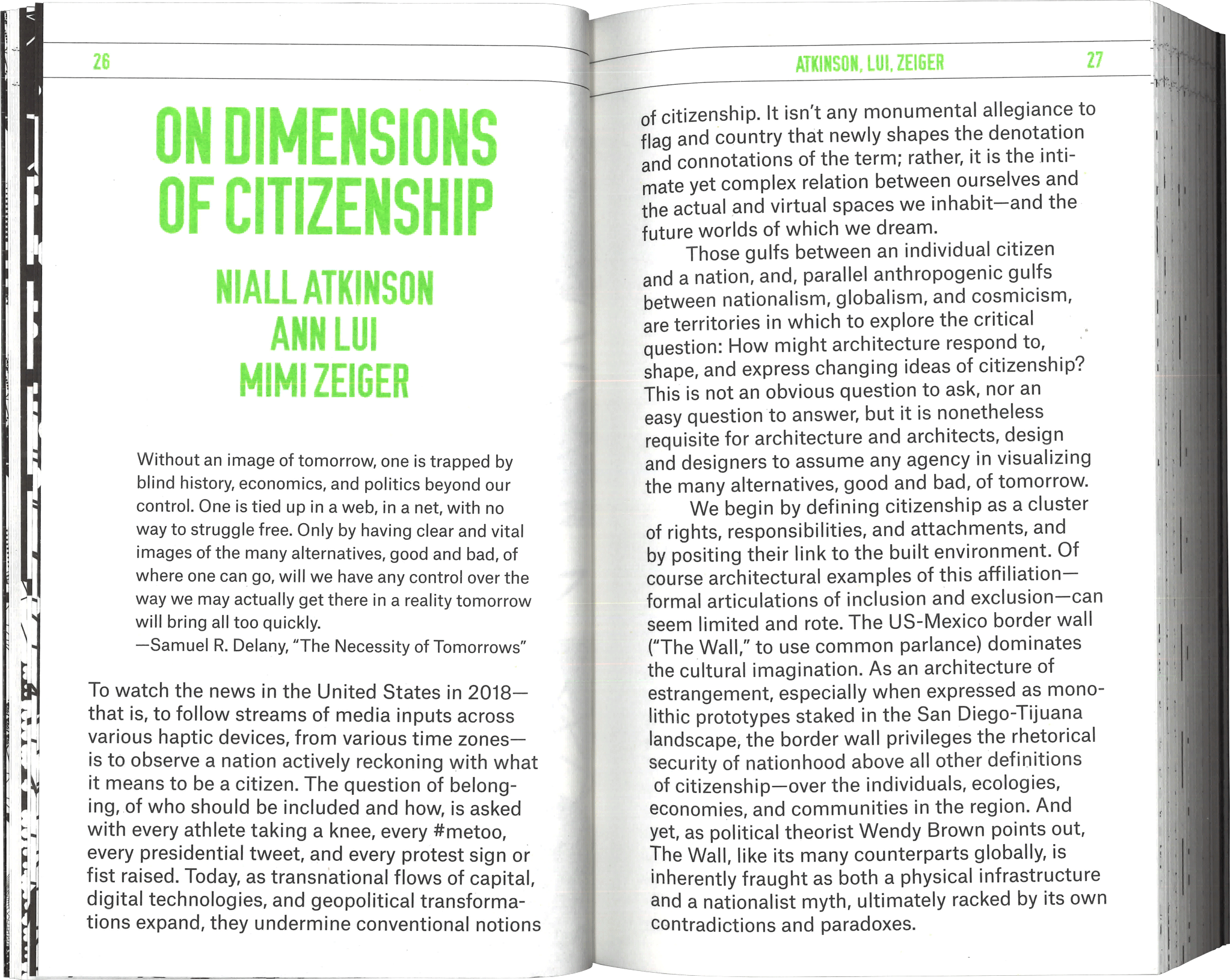Dimensions of Citizenship spread