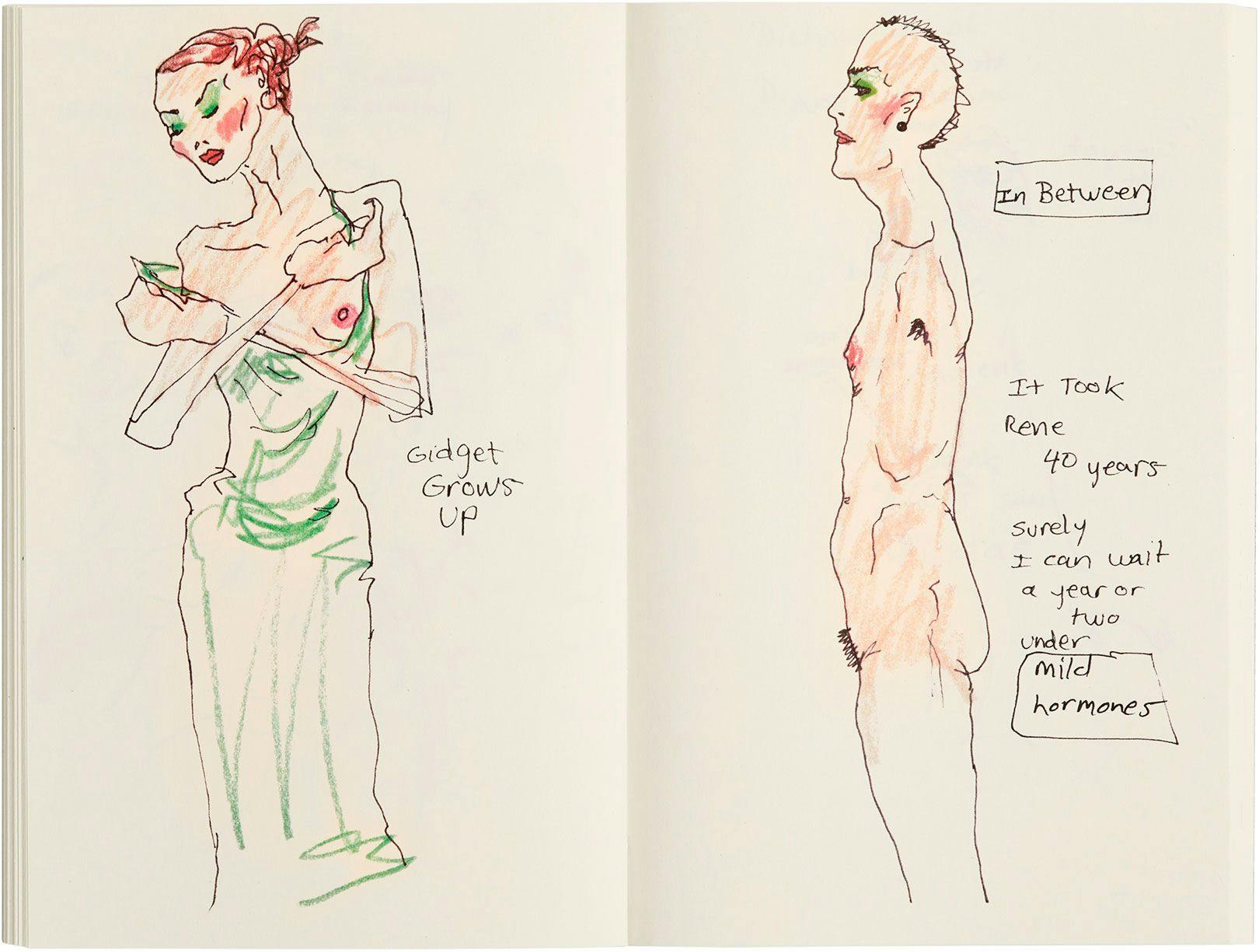 Greer Lankton: Sketchbook, September 1977 spread