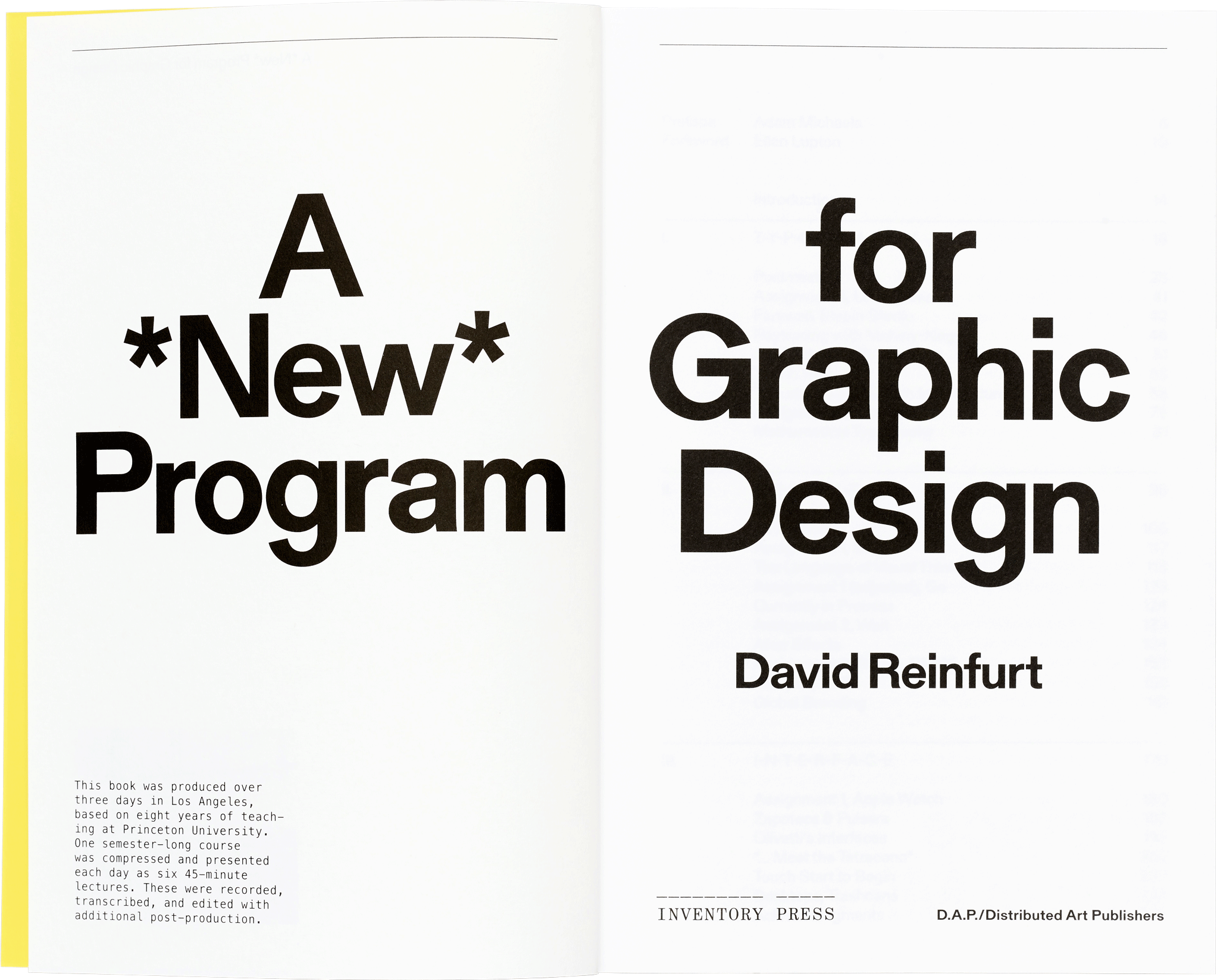 A *New* Program for Graphic Design spread