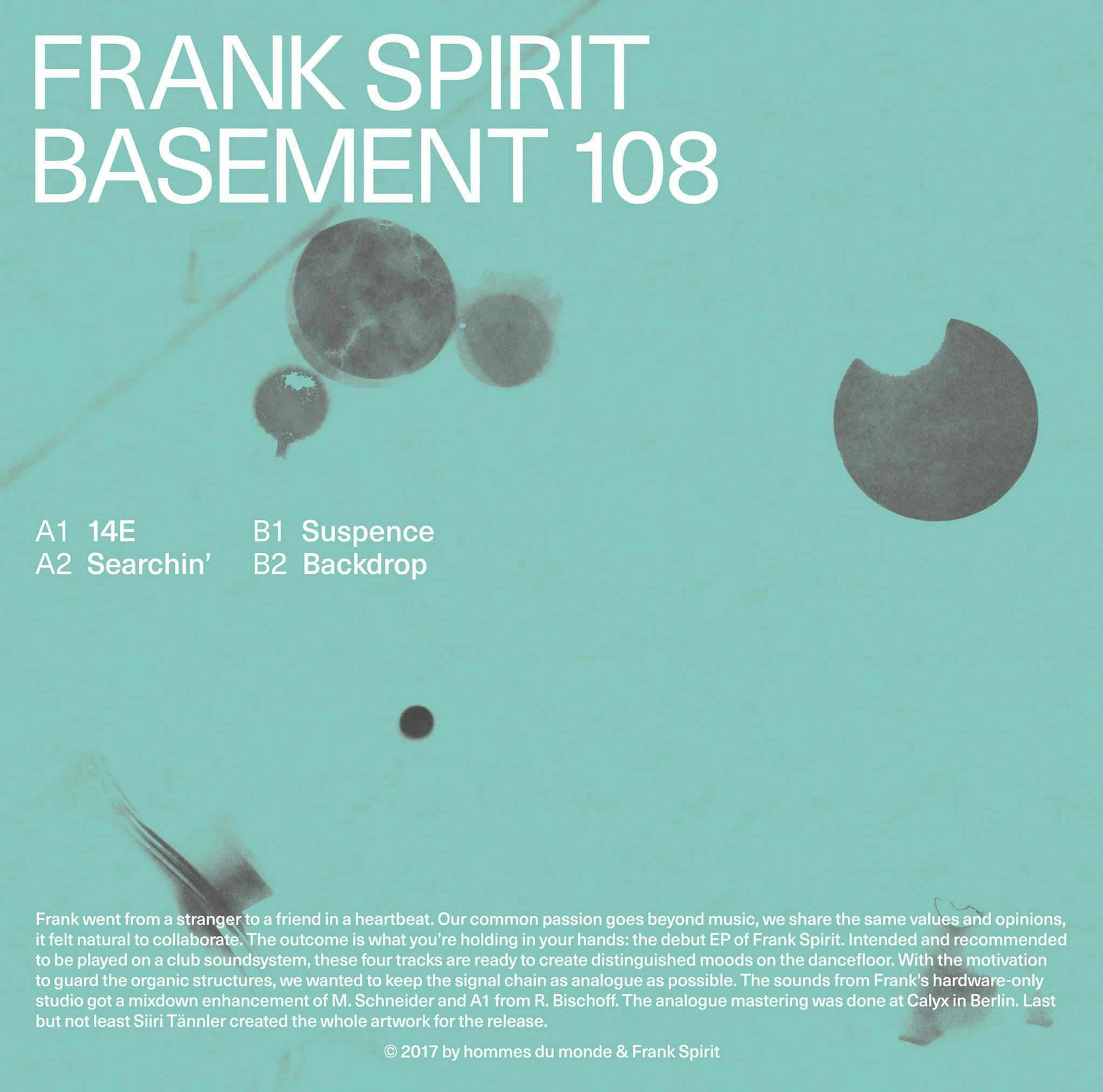 Frank Spirit: Basement 108 album artwork back cover