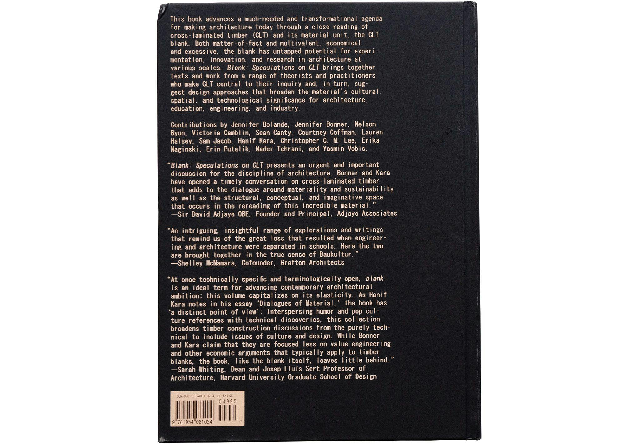 Blank back cover